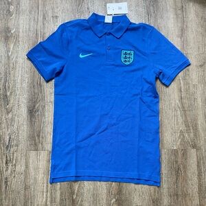 Nike Mens England National Team Soccer Polo Blue Sz Small DH4939-480